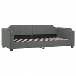 vidaXL Lit de jour avec gigogne et matelas gris foncé 90x190 cm tissu