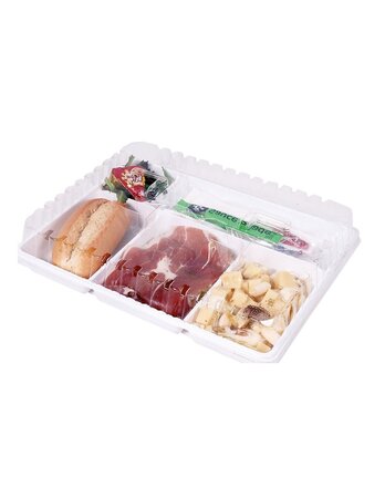(lot  200 plateaux repas) fond coffret classique blanc 29 x 22 4 x 3cm