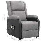 vidaXL Fauteuil de massage inclinable Gris clair Tissu