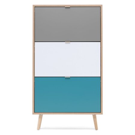 Finori Armoire à chaussures C-uba 42 Chêne Sonoma et tricolore