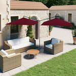 vidaXL Parasol double avec mât en acier Rouge bordeaux 600x300 cm