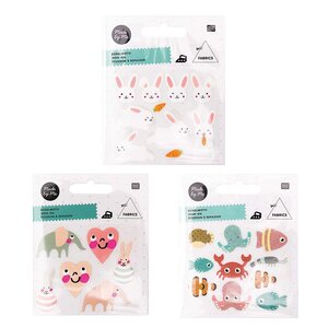 Ecussons à repasser pour enfants - Vie sous marine + Baby Girl + Petits lapins