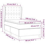 vidaXL Lit à sommier tapissier avec matelas Noir 90x190 cm Tissu