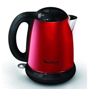 Moulinex by540510 subito bouilloire électrique  1 7 l  inox  bouilloire sans fil  base 360°  niveau d'eau visible- rouge