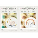 Coffrets 2 Broderies décoratives - Arc-en ciel et renard