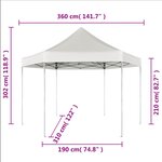 vidaXL Chapiteau hexagonal pliable Blanc crème 3 6x3 1 m