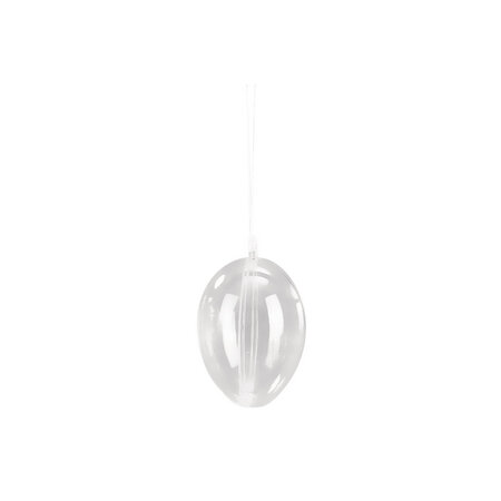 Oeuf en plastique  2 parties  10 cm  cristal