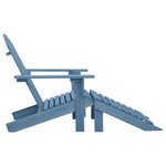 vidaXL Chaise de jardin Adirondack avec pouf Bois de sapin solide Bleu
