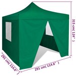 vidaXL Tente pliable verte 3 x 3 m avec 4 parois