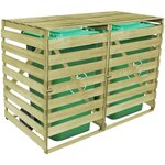 vidaXL Abri pour poubelle double 240 L Bois imprégné