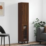 vidaXL Buffet haut Chêne marron 34 5x34x180 cm Bois d'ingénierie