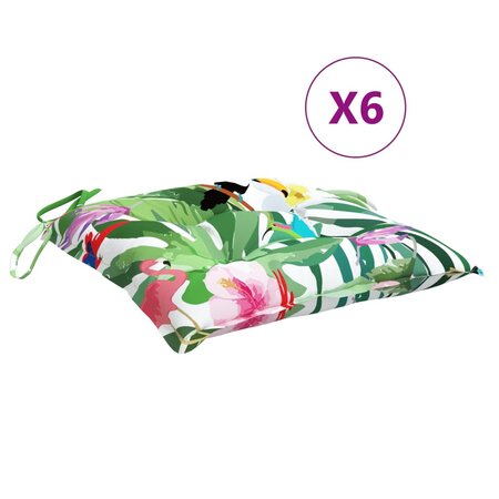 vidaXL Coussins de chaise 6 Pièces multicolore 40x40x7 cm tissu