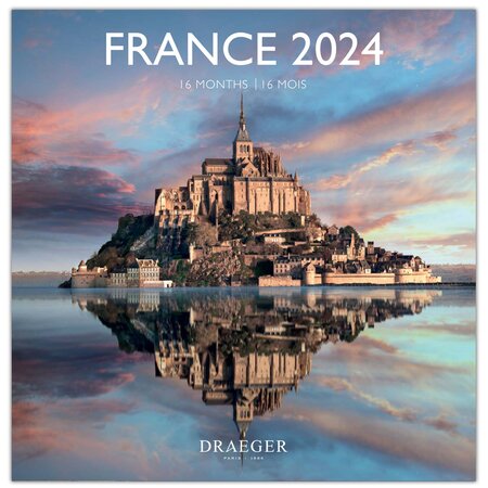 Grand calendrier mural 29x29 cm - 2024 - France - Draeger