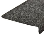 vidaXL Tapis d'escalier 15 Pièces Tissu aiguilleté 65x21x4 cm Gris