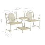 vidaXL Banc de jardin à 2 places 161 cm Acier Blanc