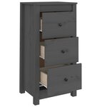 vidaXL Buffet Gris 40x35x80 cm Bois massif de pin
