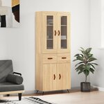 vidaXL Buffet haut Chêne sonoma 69 5x34x180 cm Bois d'ingénierie