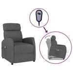 vidaXL Fauteuil de massage inclinable Gris foncé Tissu