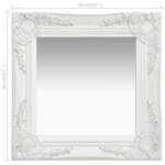 vidaXL Miroir mural style baroque 40x40 cm Blanc