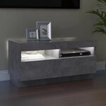 vidaXL Meuble TV avec lumières LED gris béton 80x35x40 cm