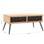 vidaXL Table basse Bois massif de sapin 115 x 55 x 50 cm