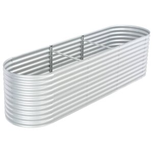 vidaXL Lit surélevé de jardin 320x80x81 cm Acier galvanisé Argenté