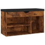 vidaXL Banc à chaussures avec coussin Chêne fumé 80x30x47 cm Aggloméré