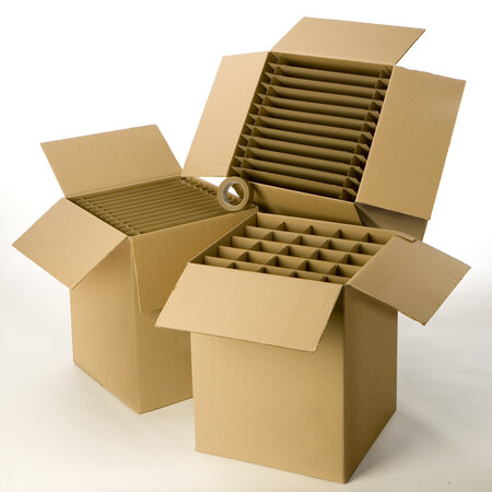 Kit cartons déménagement vaisselle avec 1 rouleau d'adhésif gratuit - 100  recyclable