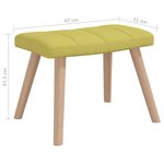 vidaXL Chaise à bascule avec tabouret Vert Tissu