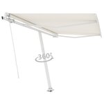 vidaXL Auvent automatique sur pied 300x250 cm Crème