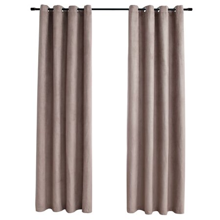 vidaXL Rideaux occultants avec anneaux en métal 2 Pièces Taupe 140x175 cm