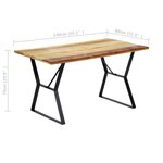 vidaXL Table de salle à manger 140x80x76cm Bois de récupération massif