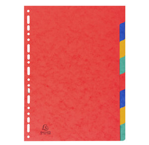 Intercalaires Carte Lustrée 225g 8 Positions - A4 - Blanc - X 25 - Exacompta