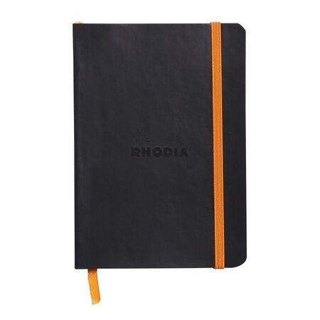 Carnet souple Rhodiarama A5 (14,8 x 21 cm), 160 pages réglure point DOT de 90 g/m² - Couverture noire