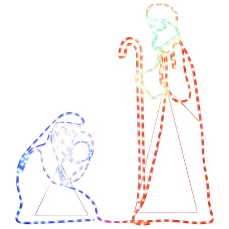 vidaXL Figurine de Noël Marie et Joseph avec 264 LED 40x55 et 38x100cm