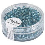 Perle rocaille garniture argentée Turquoise Ø2 6mm 16 g