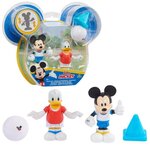 Mickey, 2 figurines articulées 7,5 cm avec accessoires, Theme Football, Jouet pour enfants des 3 ans