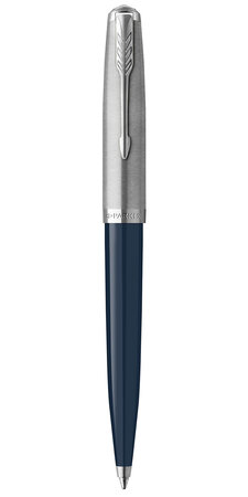 PARKER 51 Stylo Bille  Résine Bleu nuit et  Capuchon inox poli  Recharge noire pointe moyenne  Coffret cadeau