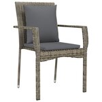 vidaXL Mobilier à dîner de jardin et coussins 5 Pièces noir et gris