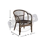 Fauteuil en rotin gris bandung