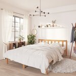 vidaXL Cadre de lit Marron miel Bois pin massif 120x190cm Petit Double