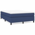 vidaXL Sommier à ressorts de lit Bleu 140x190 cm Tissu