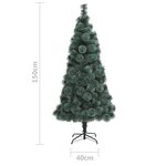 vidaXL Arbre de Noël artificiel avec LED et boules Vert 150 cm PVC PE