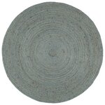 vidaXL Tapis fait à la main Jute Rond 210 cm Vert olive