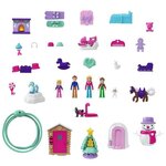 Polly Pocket - Calendrier de l'Avent, avec 25 Surprises (34 Éléments de jeu en tout) - Mini-poupée - Des 4 ans