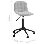 vidaXL Chaises pivotantes à manger lot de 2 gris clair velours