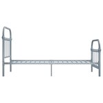 vidaXL Cadre de lit Gris Métal 90 x 200 cm