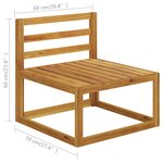 vidaXL Salon de jardin 10 Pièces avec coussin Crème Bois d'acacia solide