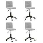 vidaXL Chaises pivotantes à manger lot de 4 gris clair velours