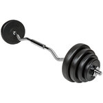 Tectake Kit barre de musculation curl + 8 poids